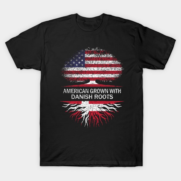 American Grown with Danish Roots USA Flag T-Shirt by silvercoin